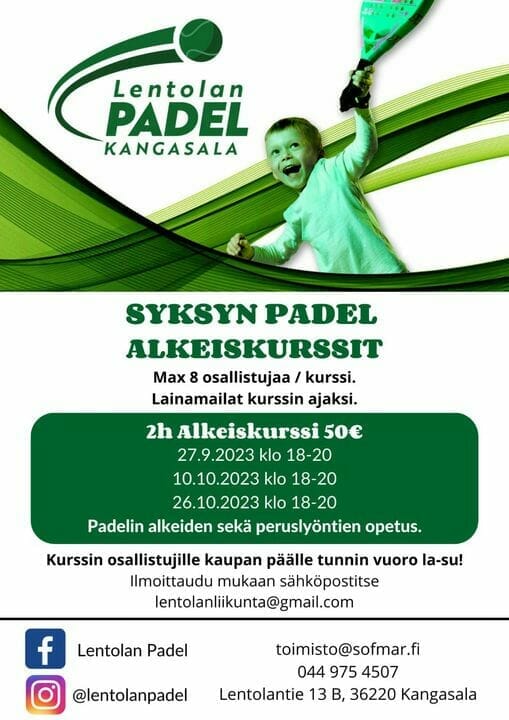 Padel alkeiskurssi Kangasala